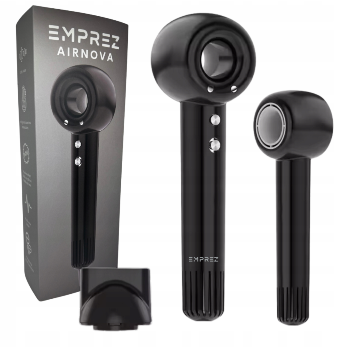 Emprez Airnova 1400W – Profesjonalna Suszarka do Włosów z Jonizacją i Inteligentną kontrolą temperatury | Czarna