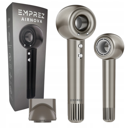 Emprez Airnova 1400W – Profesjonalna Suszarka do Włosów z Jonizacją i Inteligentną kontrolą temperatury | Srebrna