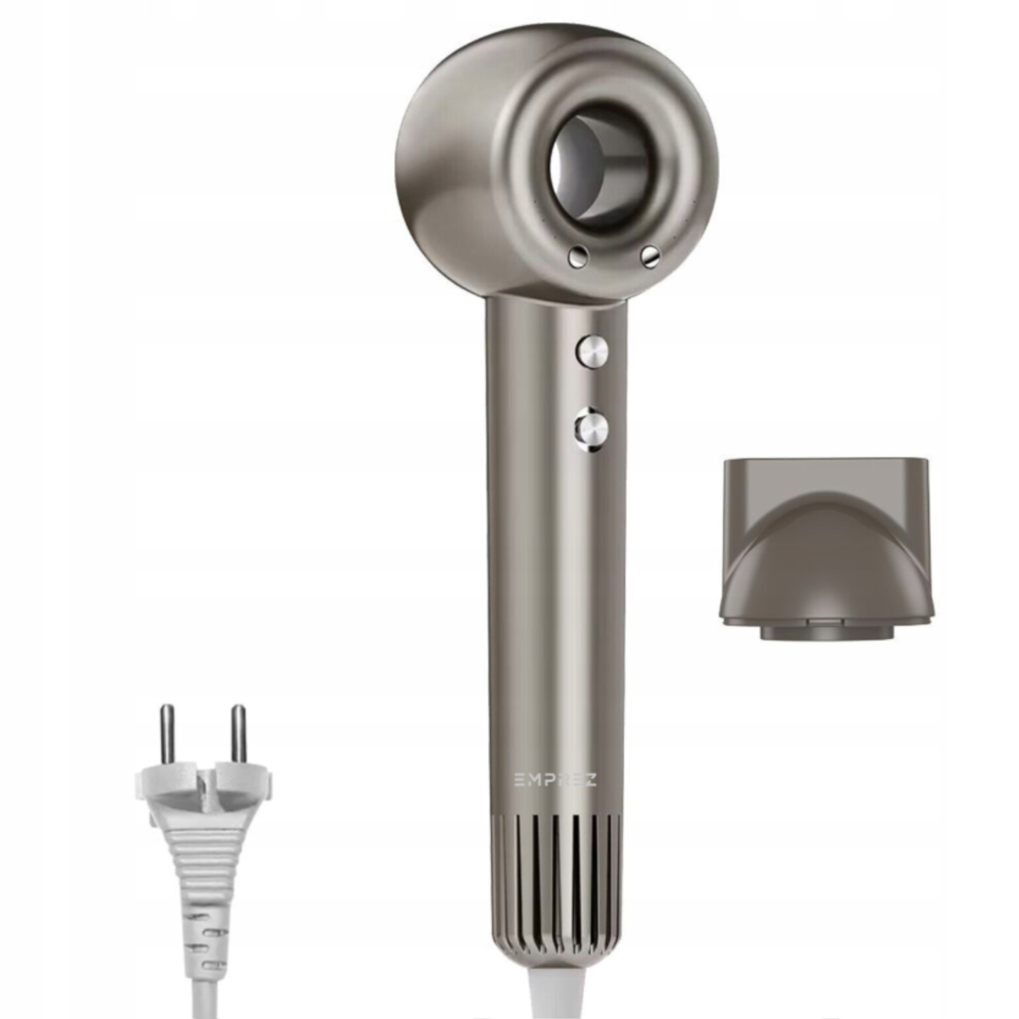 Emprez Airnova 1400W – Profesjonalna Suszarka do Włosów z Jonizacją i Inteligentną kontrolą temperatury | Srebrna