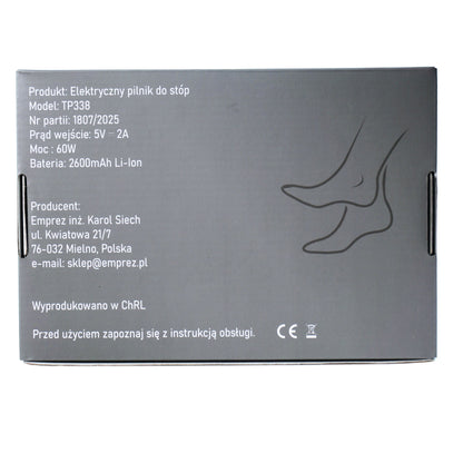 Emprez PediSmooth – Profesjonalny Pilnik Elektryczny do Stóp i Pięt | Mocny, Bezprzewodowy